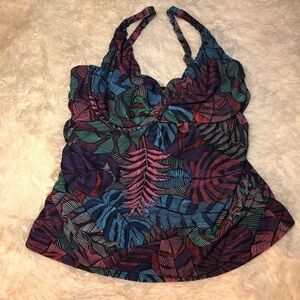 VENUS Pink Purple and Blue Tropical Tankini size 12 NWOT